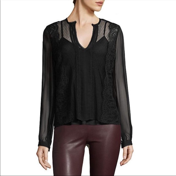 Haute Hippie black Lace Silk blouse - Picture 5 of 6